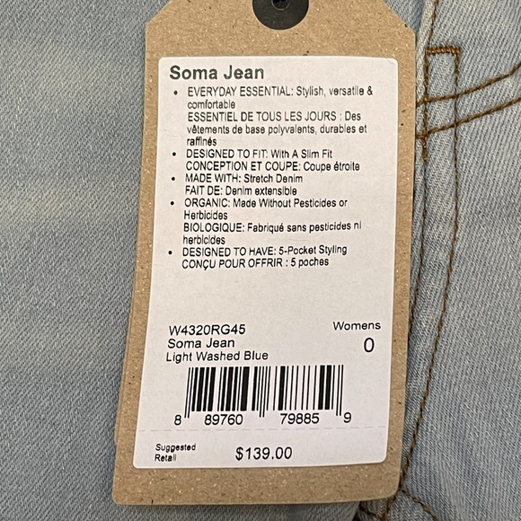 prAna Light Blue Organic Cotton Soma Jeans size 0 - Picture 4 of 10